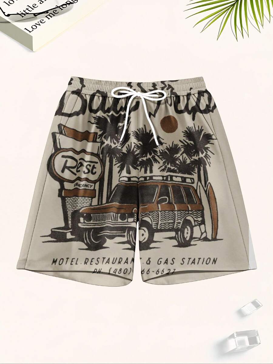 Mens Beach Trip Print Board Sh - огляд і ціна Swim Trunk Quick Dry