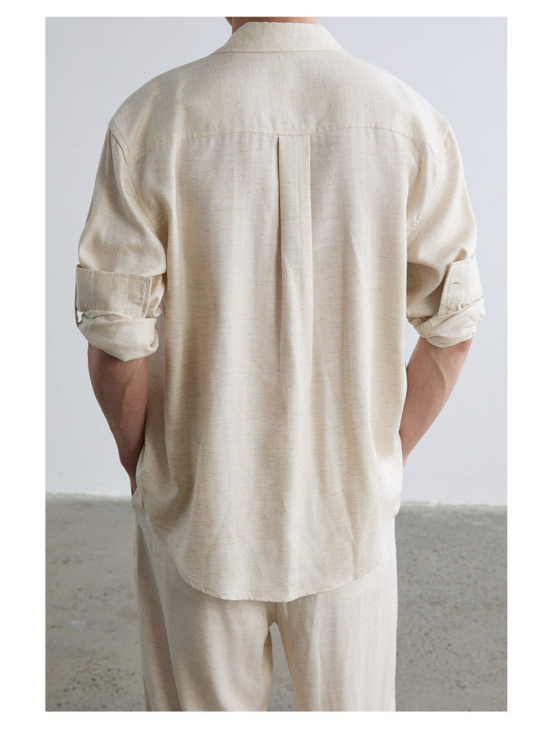High-end Natural Linen Men's S - огляд і ціна Linen Shirt Breathable