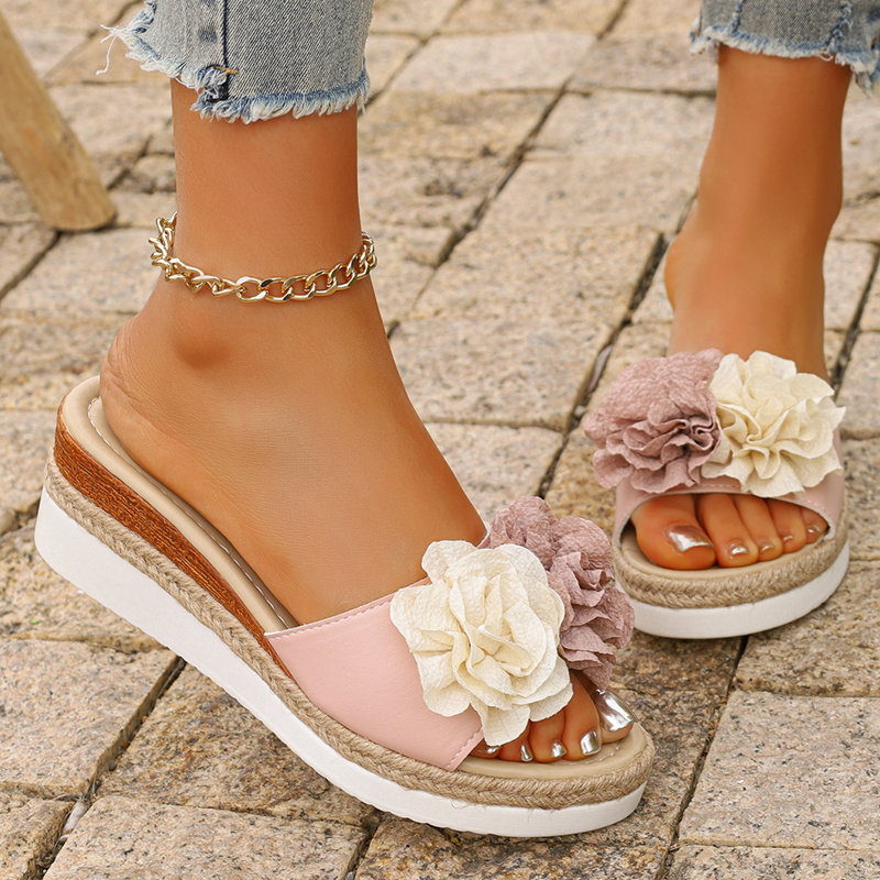 Women's Pink Flower Decor Plat - огляд і ціна Espadrille Slip On