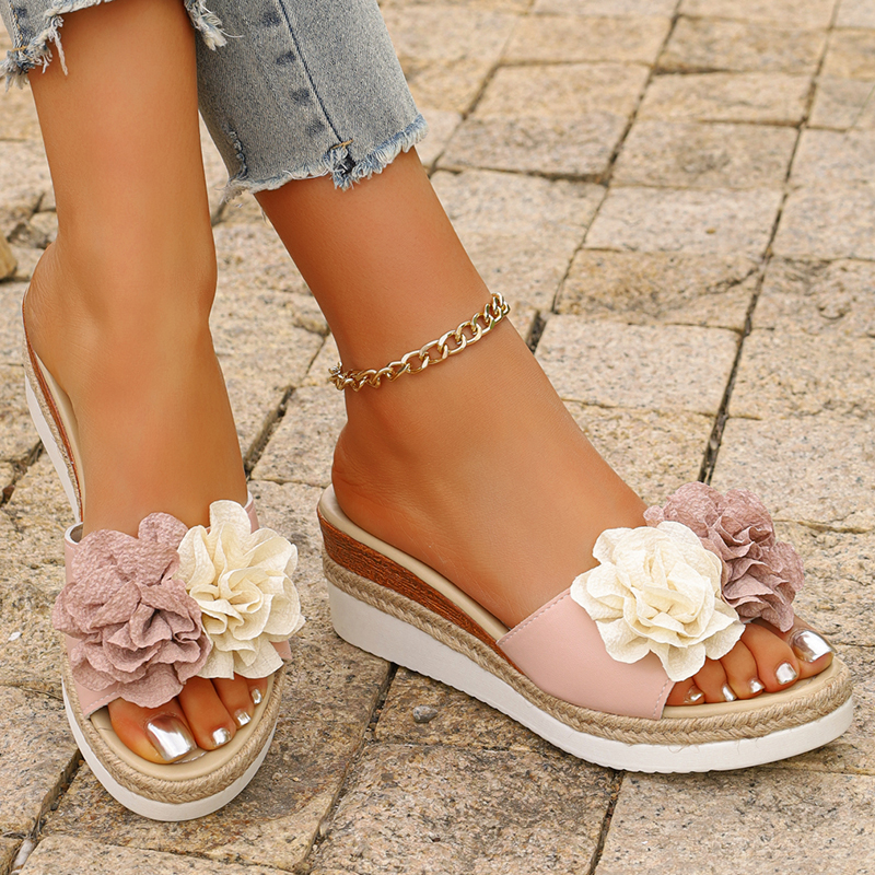 Women's Pink Flower Decor Plat - огляд і ціна Espadrille Slip On