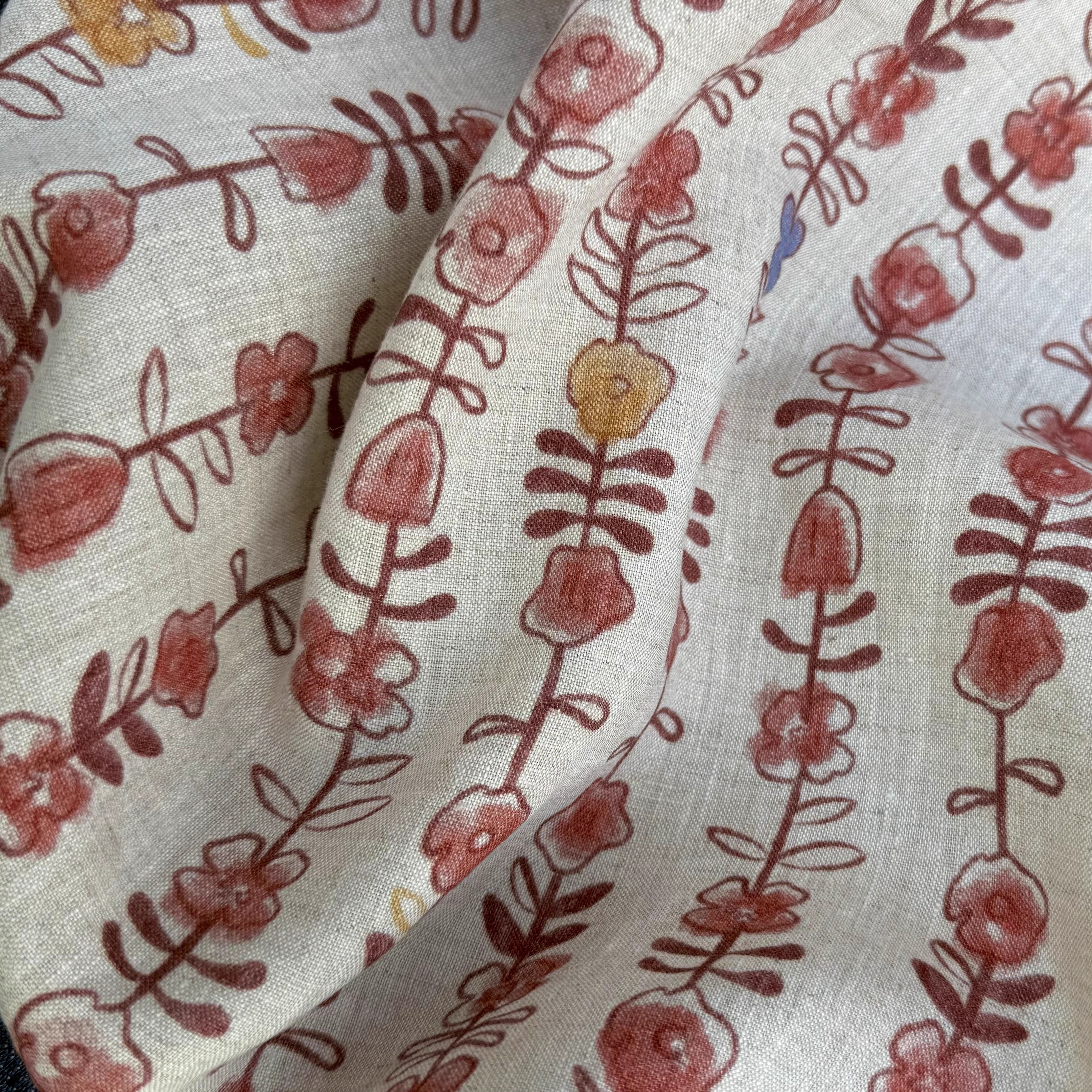 1yard Unique flowers print fab - огляд і ціна Linen Shirt Breathable