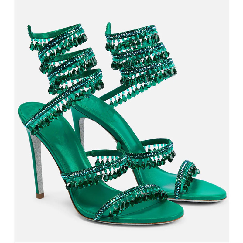 Sexy Green Crystal Fringe Stil - огляд і ціна Casual Sandal Leather