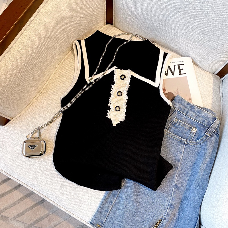 Slim Fit Knitted Vest Women's  - огляд і ціна Shirt Camp Collar