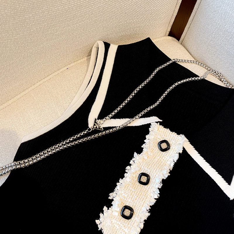 Slim Fit Knitted Vest Women's  - огляд і ціна Shirt Camp Collar