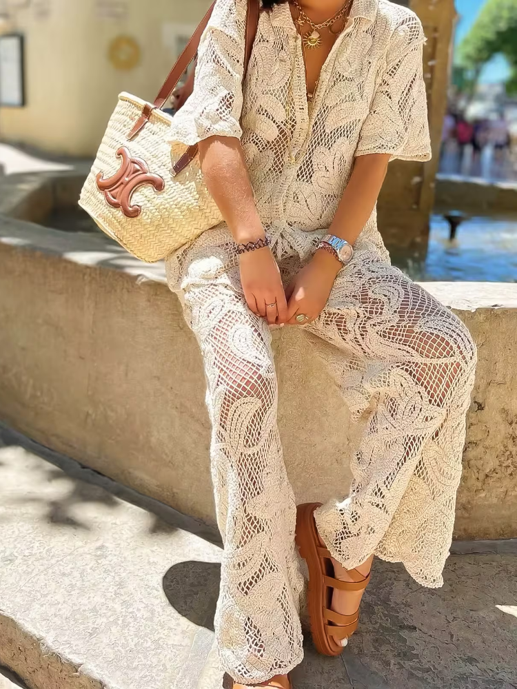 Women's Stylish 2 Piece Set Cr - огляд і ціна Resort Shirt Floral