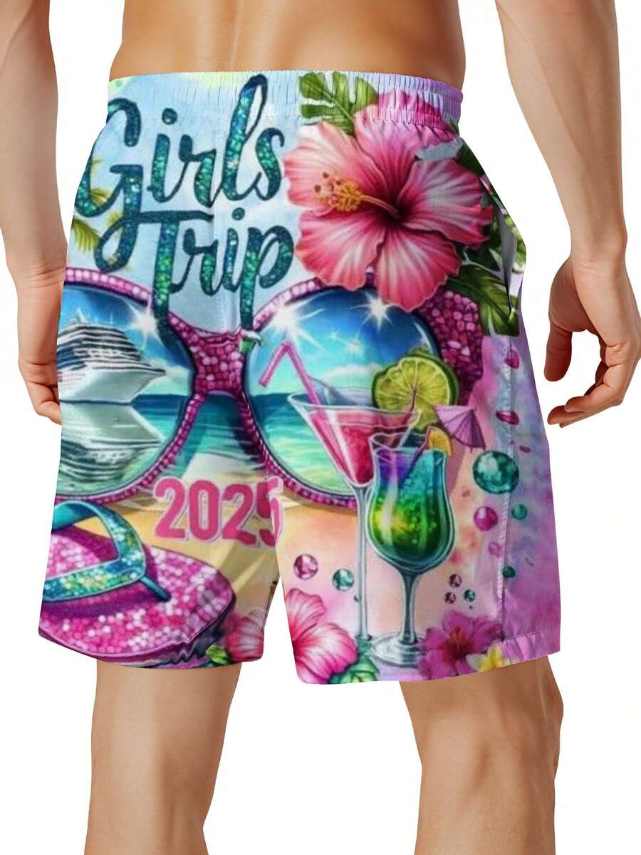 Mens Beach Swim Trunks 3D Prin - огляд і ціна Swim Trunk Quick Dry