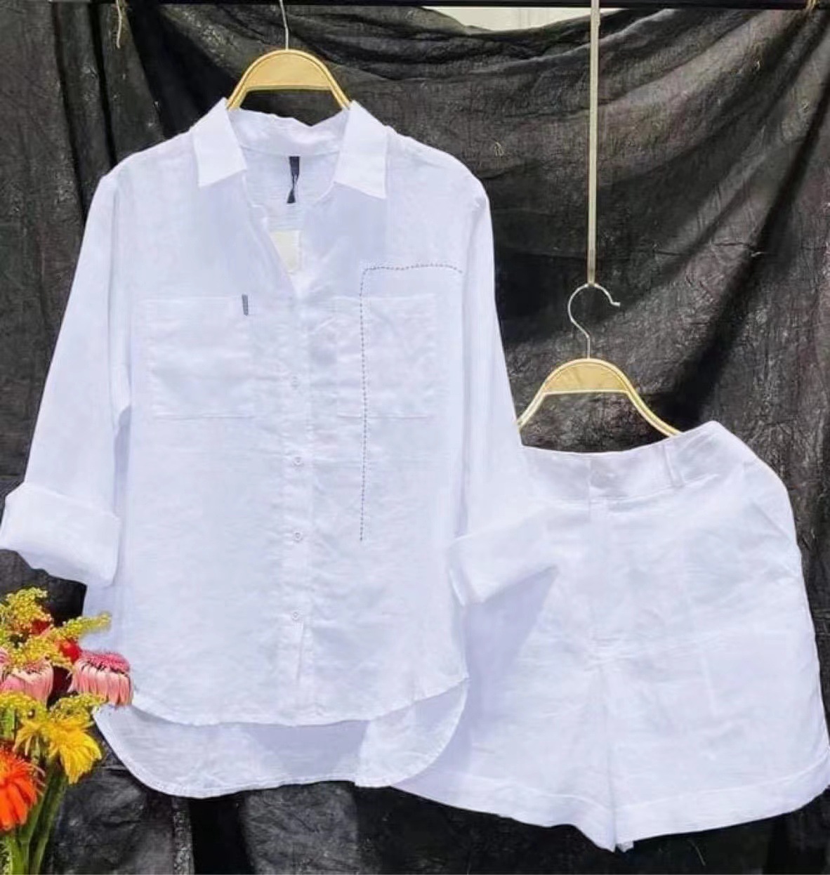 Fashion White Long Sleeve Shir - огляд і ціна Linen Shirt Breathable