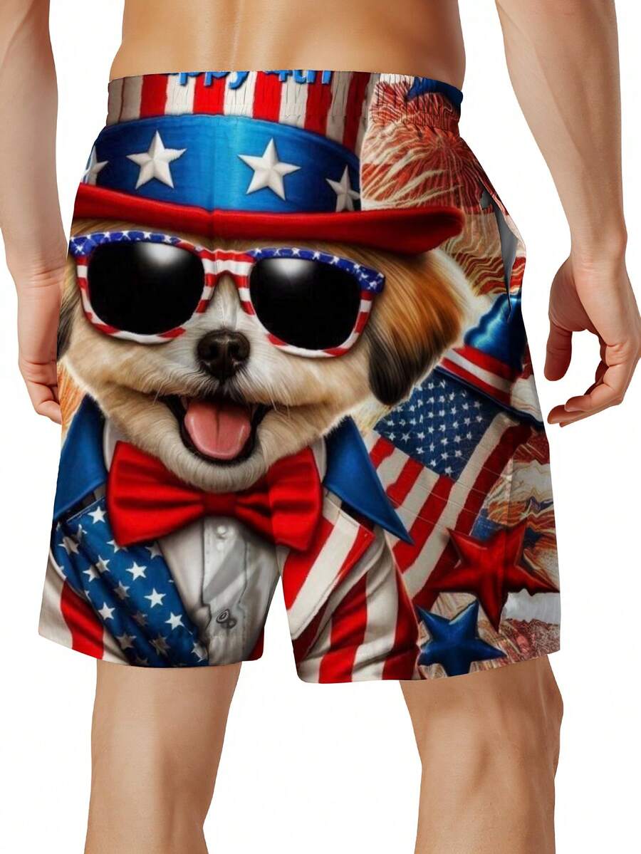 Patriotic Dog American Flag Pr - огляд і ціна Swim Trunk Quick Dry