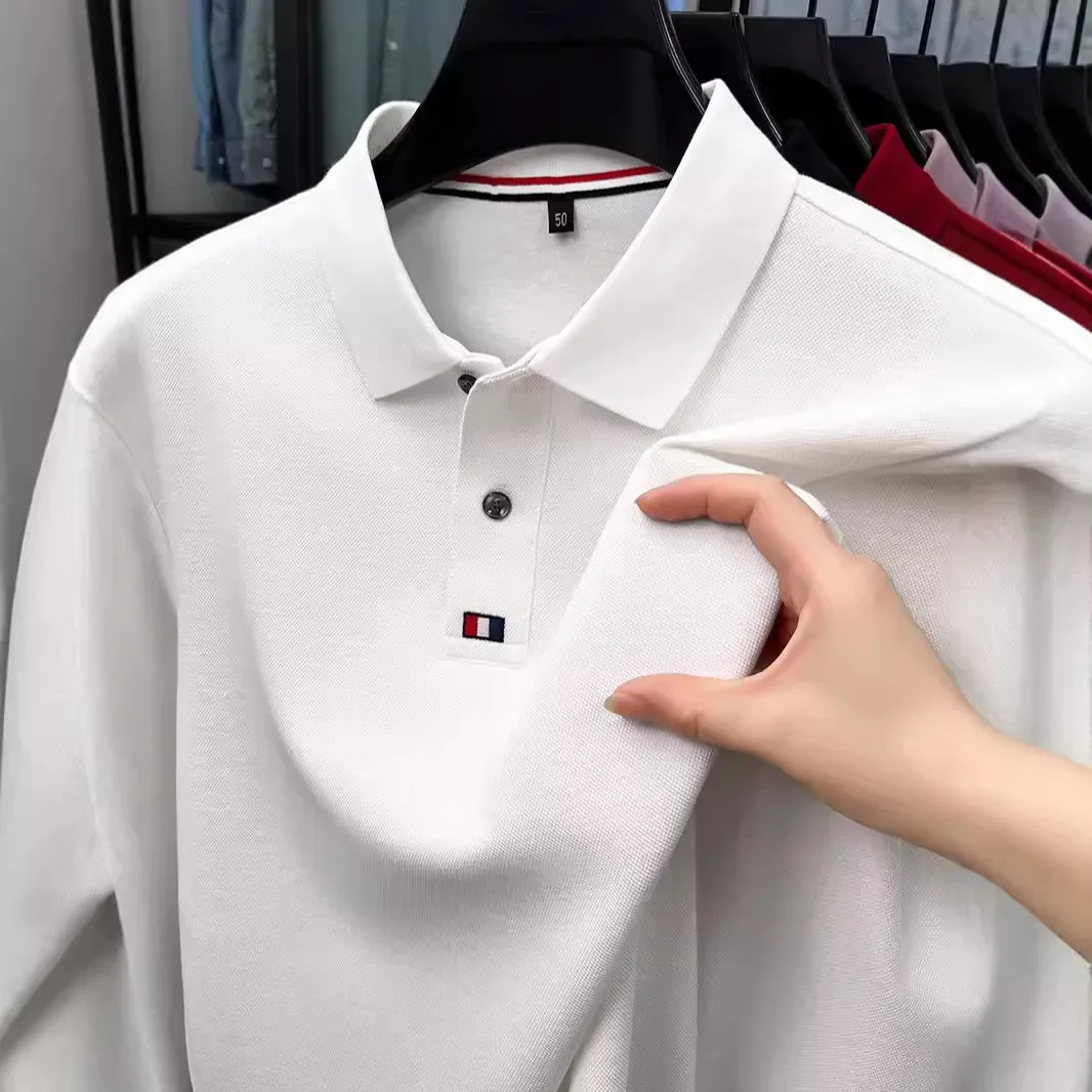 Collar T-shirt for men, long s - огляд і ціна Polo Shirt Pique