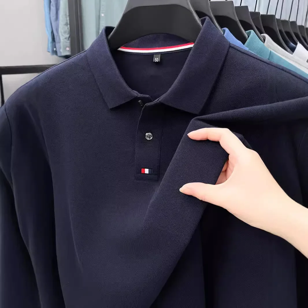 Collar T-shirt for men, long s - огляд і ціна Polo Shirt Pique