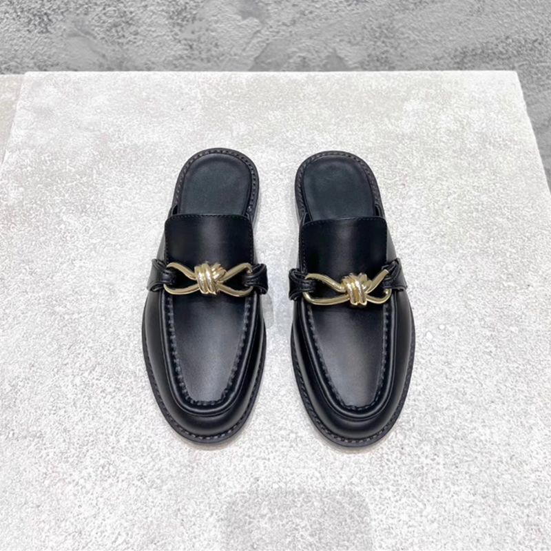 Metal Buckle Half Slippers For - огляд і ціна Flip Flop Leather Men