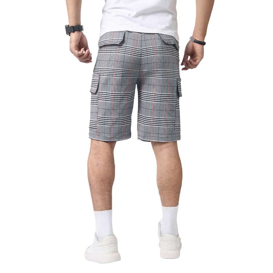 Mens Slim Fit Stretch Plaid Dr - огляд і ціна Shorts Chino Slim