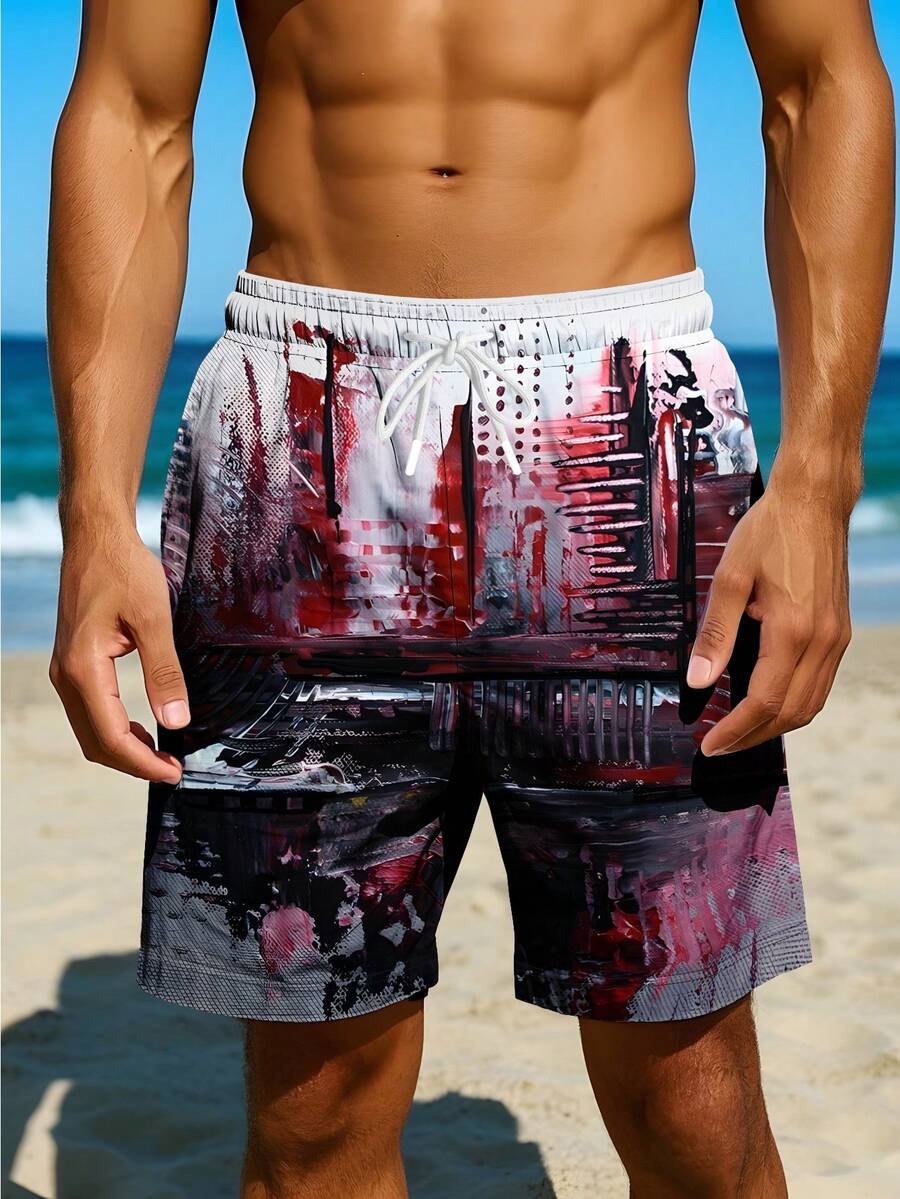 Mens Abstract Print Beach Shor - огляд і ціна Swim Trunk Quick Dry