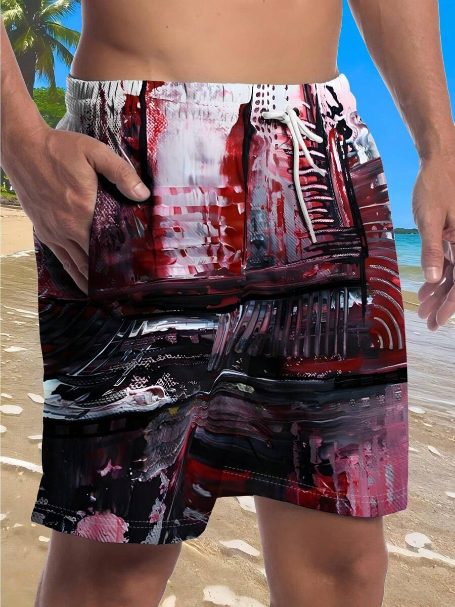 Mens Abstract Print Beach Shor - огляд і ціна Swim Trunk Quick Dry