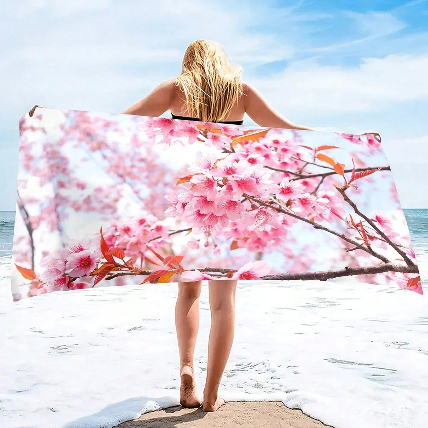Pink Ry Bloms Sand Free Beach  - огляд і ціна Beach Towel Large
