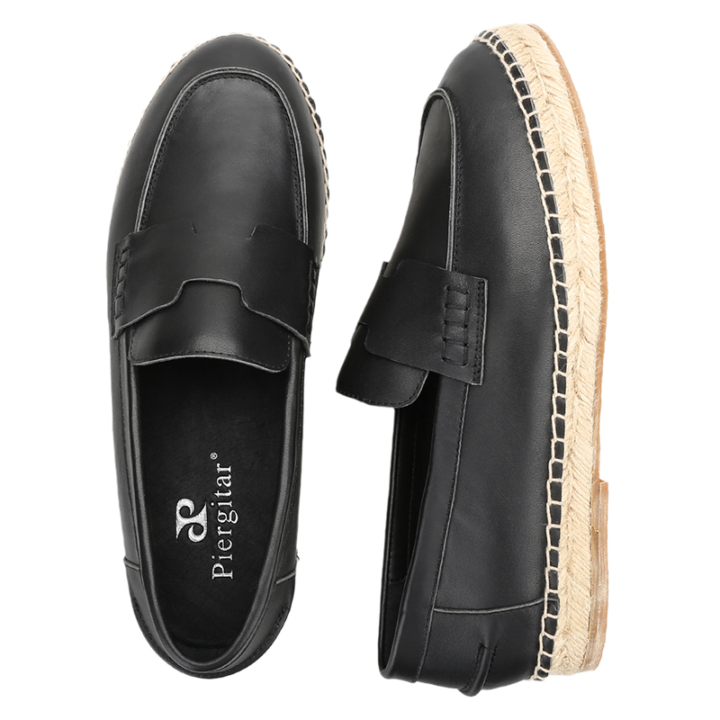 Piegitar Black Genuine Leather - огляд і ціна Espadrille Slip On