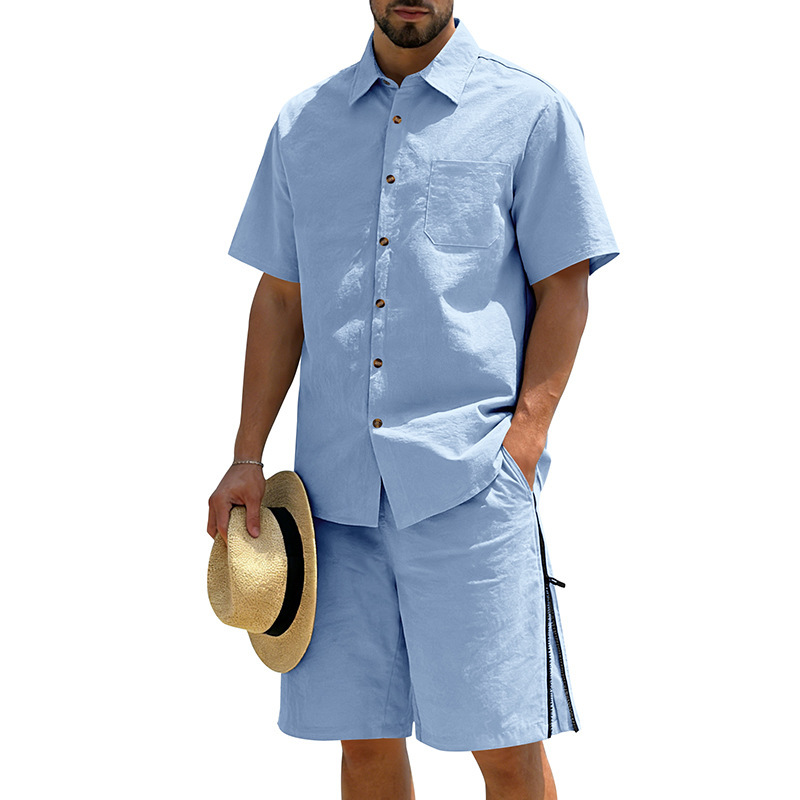 Men's Casual Cotton Linen 2 Pi - огляд і ціна Short Linen Drawstring