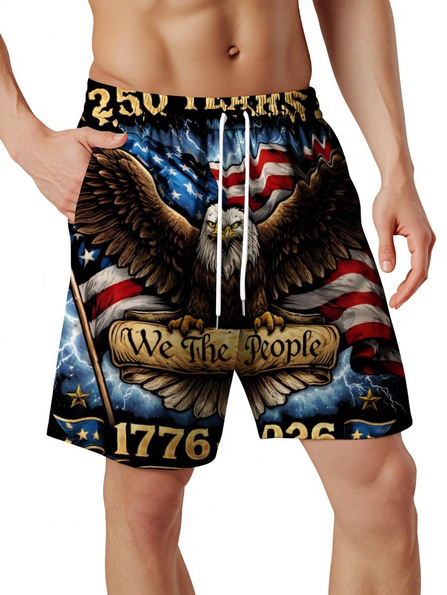 Patriotic Swim Trunks Men Beac - огляд і ціна Swim Trunk Quick Dry