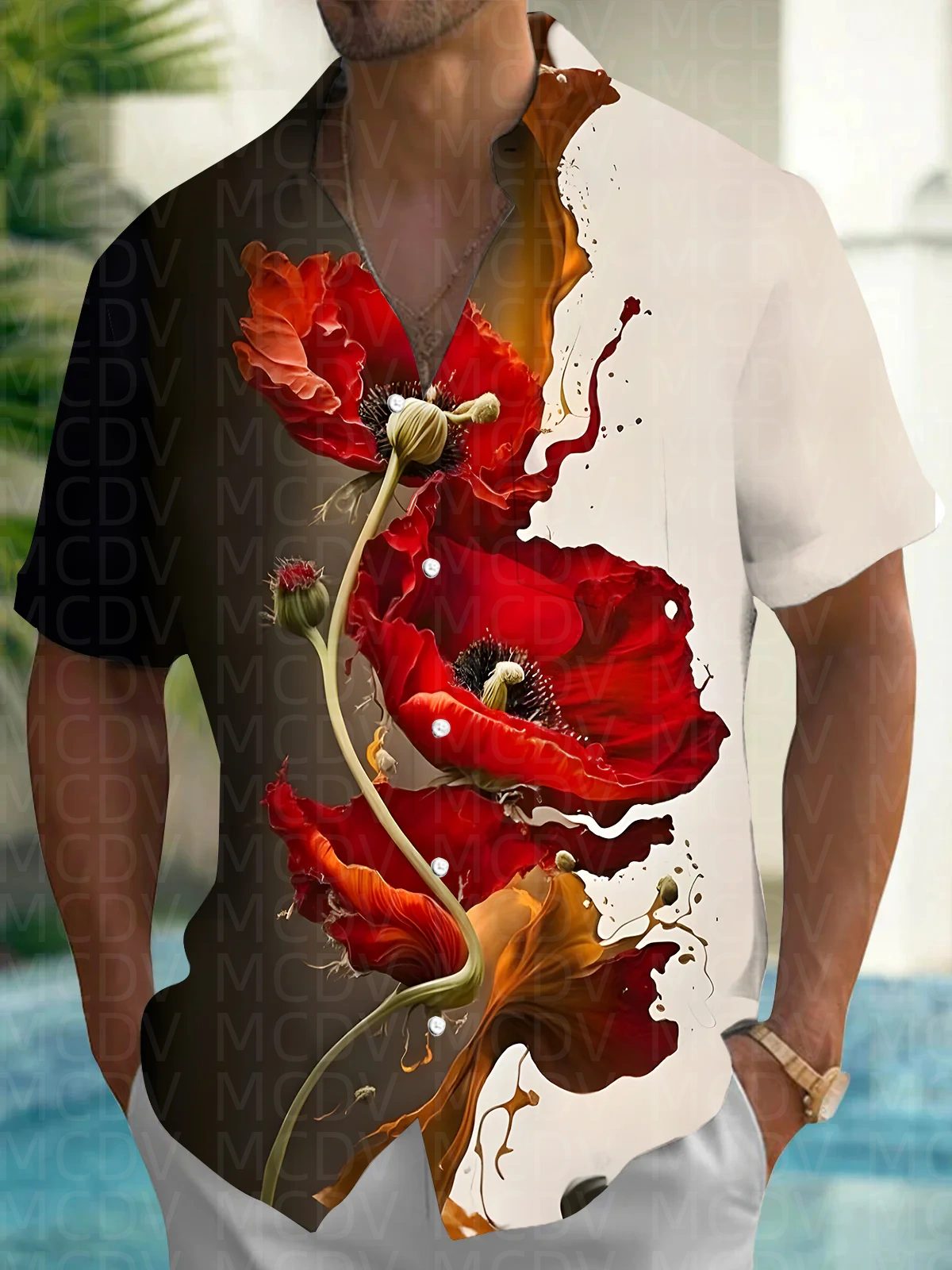 Balloon Pattern Men's Hawaiian - огляд і ціна Shirt Camp Collar