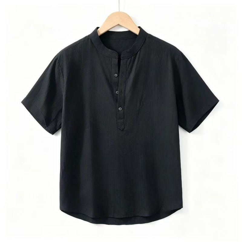 Men Cotton Linen Short-Sleeve  - огляд і ціна Linen Shirt Breathable