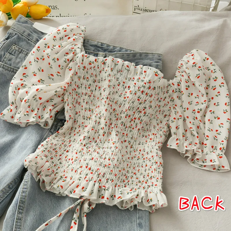 Blouses Shirts Women Floral Dr - огляд і ціна Short Linen Drawstring