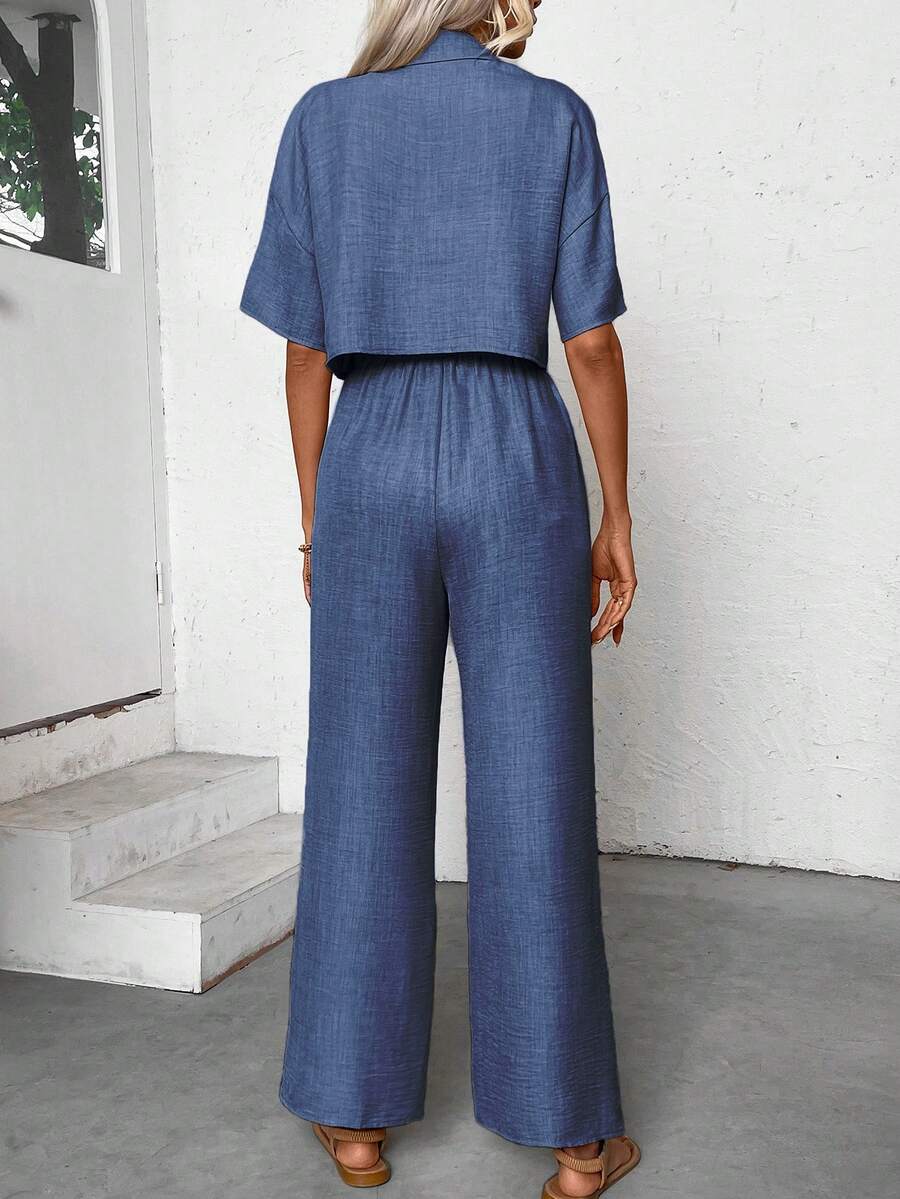 Womens Linen Short Sleeve Shir - огляд і ціна Short Linen Drawstring