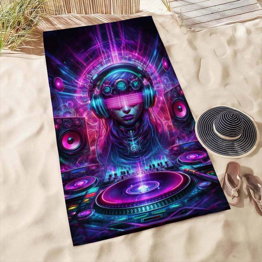 Extra Large Cyberpunk DJ Patte - огляд і ціна Beach Towel Large