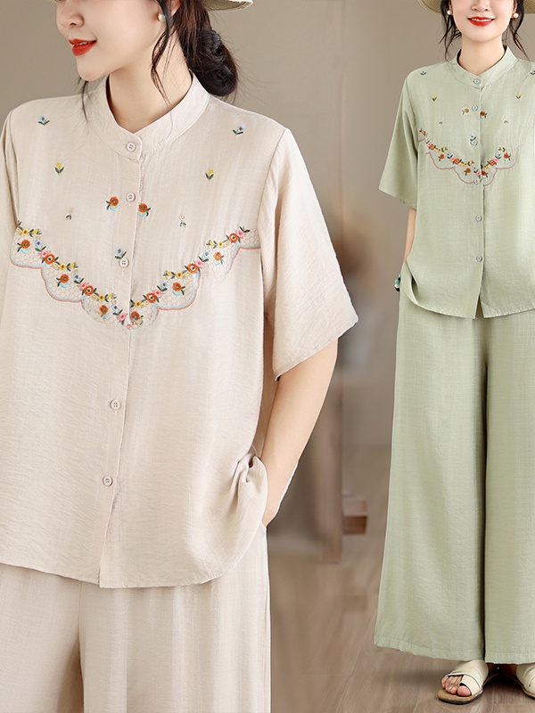 Embroidered Cotton Linen Short - огляд і ціна Linen Shirt Breathable