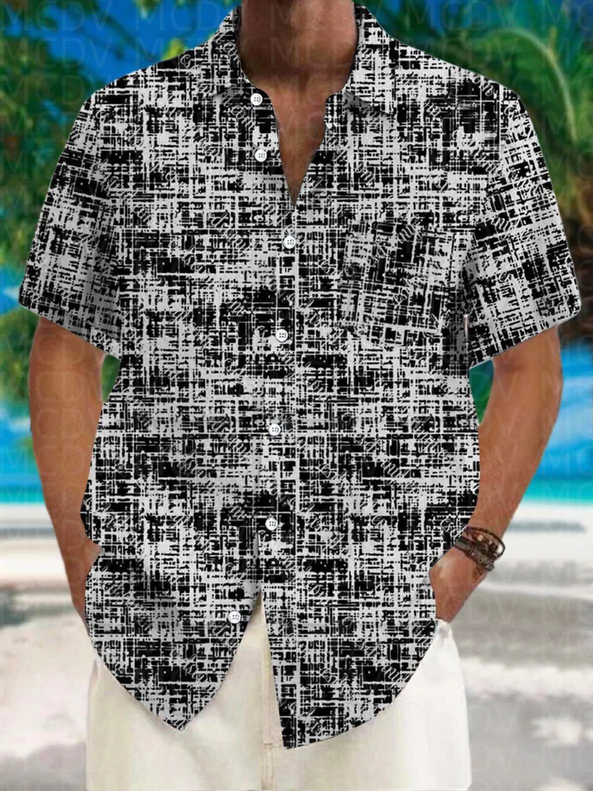 Flag Pattern Style Men's Hawai - огляд і ціна Shirt Camp Collar