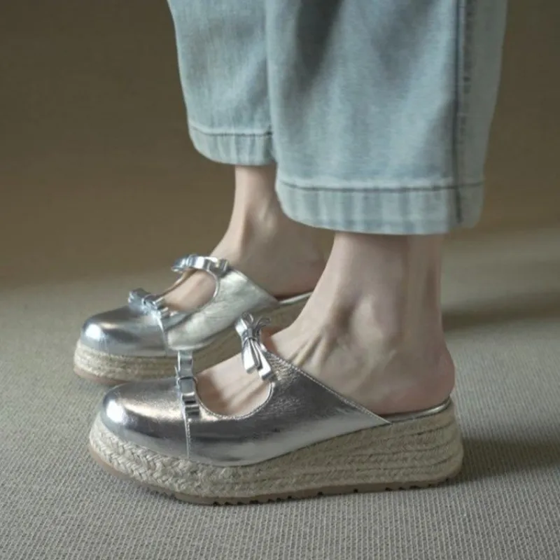 Metallic Mary Jane Mules for W - огляд і ціна Espadrille Slip On