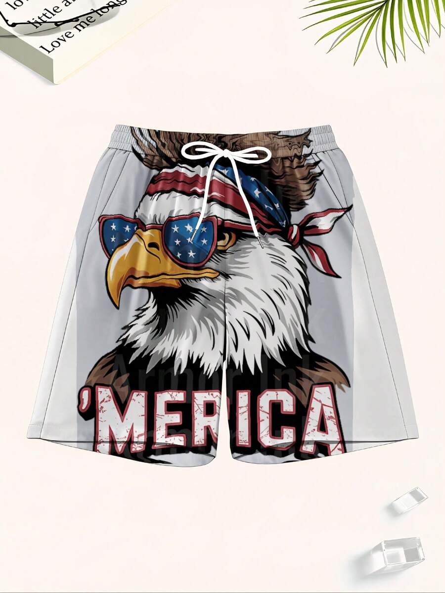 Patriotic Mens Swim Trunks Wit - огляд і ціна Swim Trunk Quick Dry