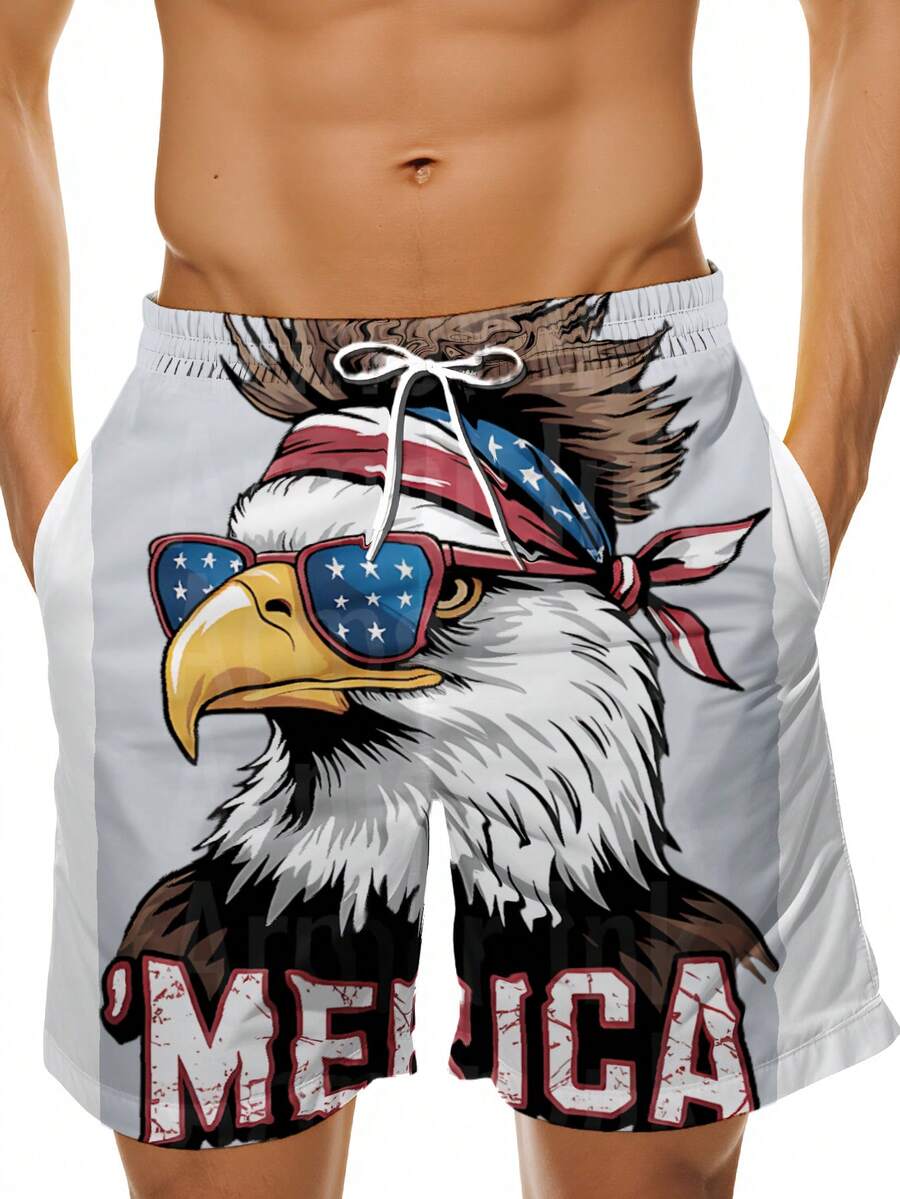 Patriotic Mens Swim Trunks Wit - огляд і ціна Swim Trunk Quick Dry