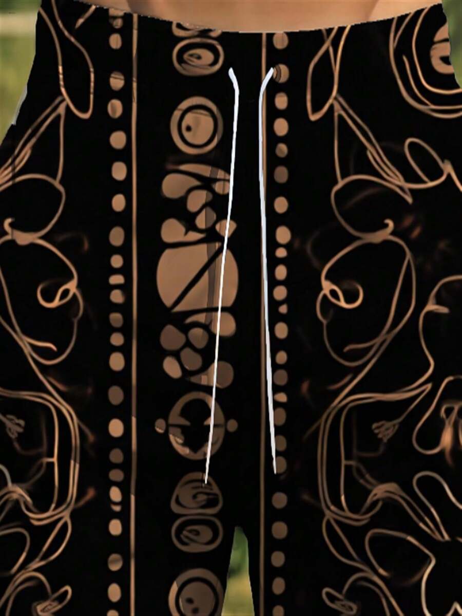 Mens Abstract Geometric Print  - огляд і ціна Swim Trunk Quick Dry