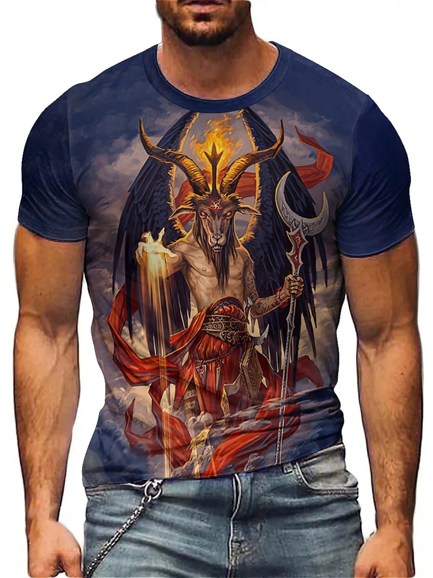 Men's 3D Demon Print T-Shirt | - огляд і ціна Tee Graphic Print